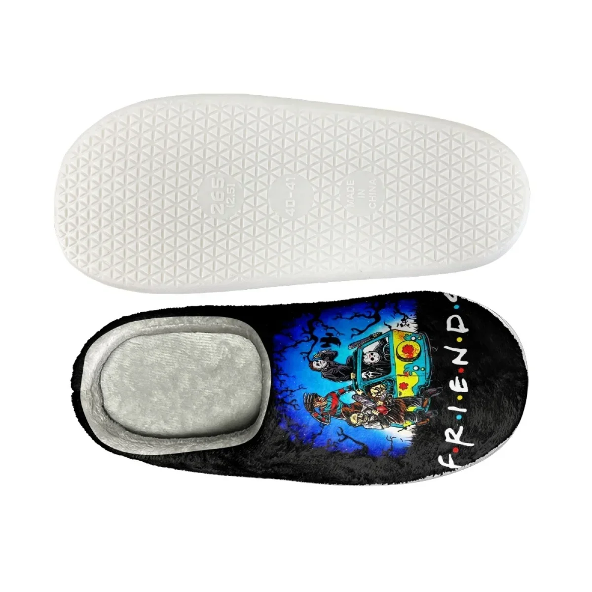 Casual Indoor Slippers Friends Design Autumu Winter Home Footwear Slippers Dropshipping Cozy Warm Flats Cotton Shoes for Lady