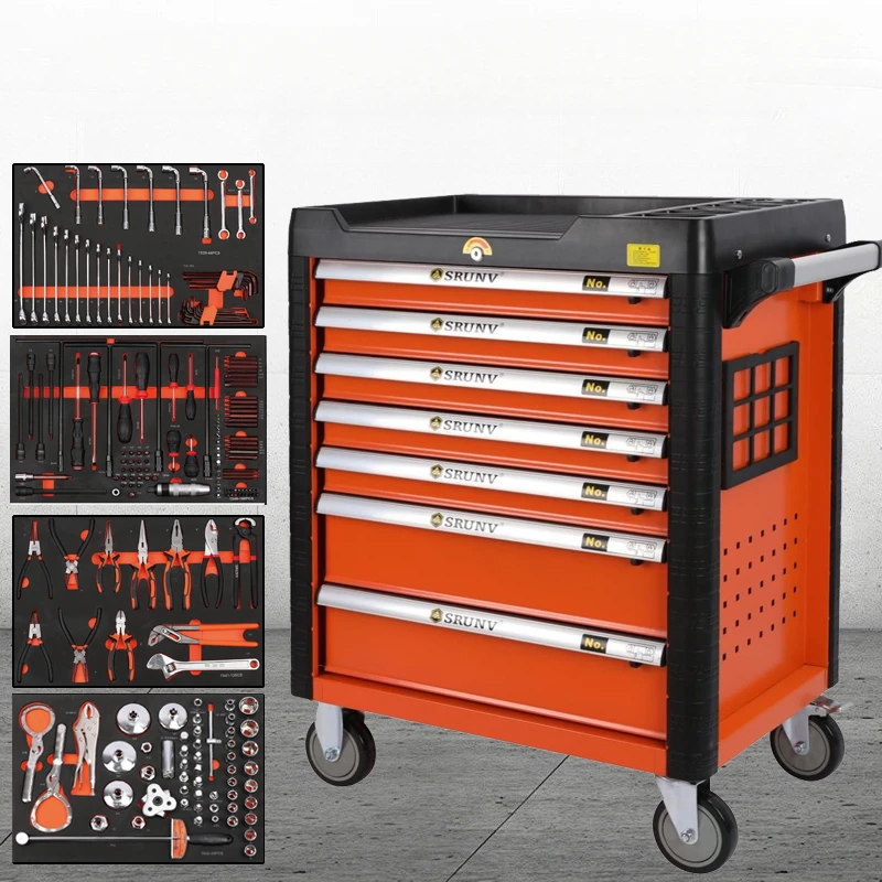 Professional Large Tool Cabinet Mechanical Wheeled Trolley Organizer Screwdrivers Workshop Tool Cabinet Garage Tool Arrangement 2
