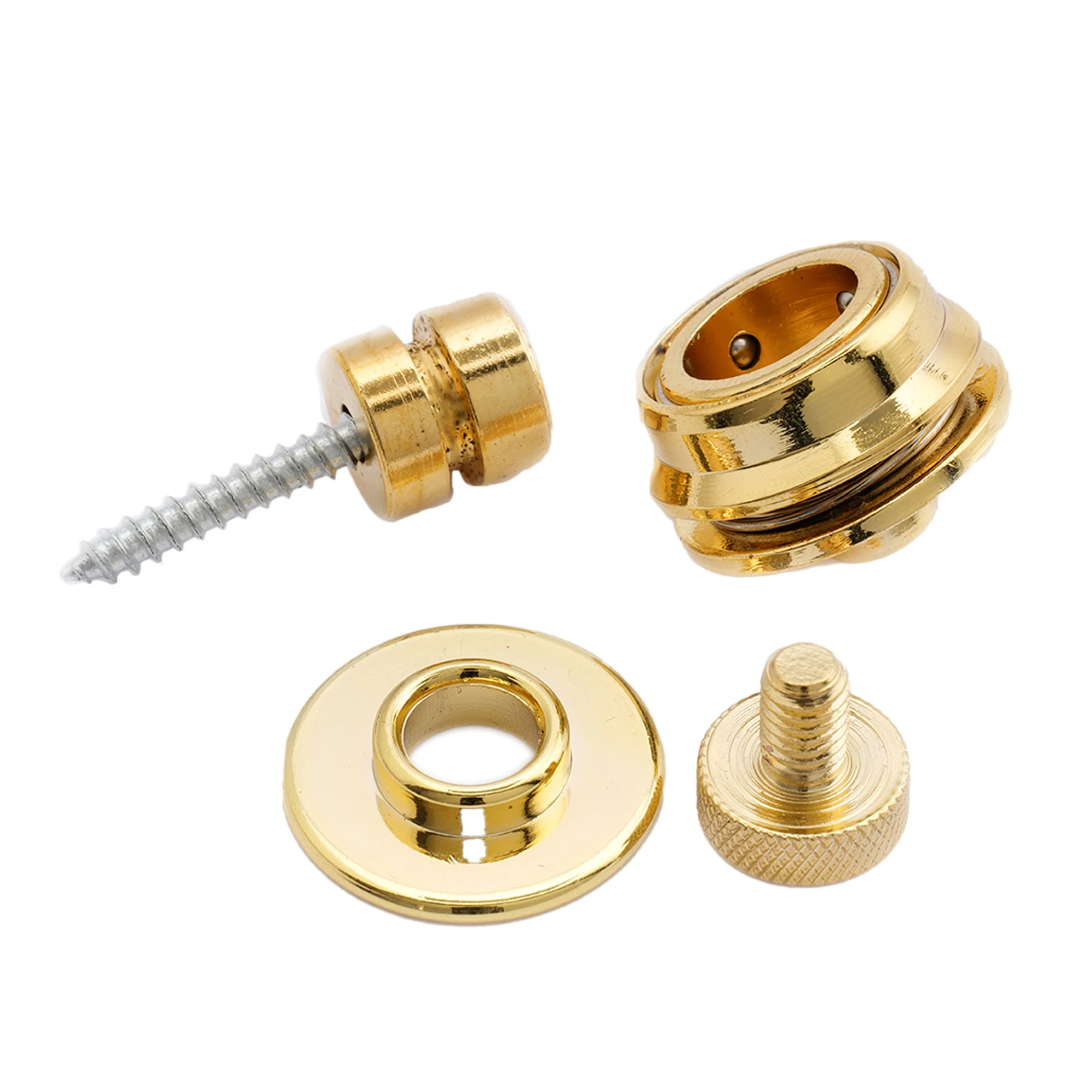 Musiclily Metall-Gitarren-Verriegelungsgurt mit flachem Kopf, Schlösser und Knöpfe, Straplocks für elektrische Akustikgitarre oder Bass (2er-Set) – Detail 17