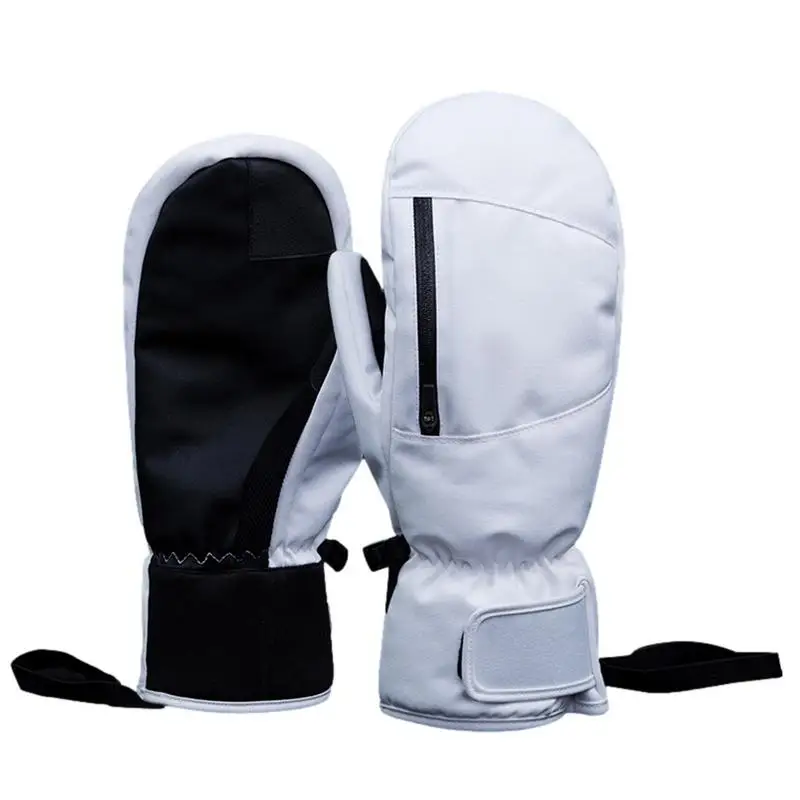 

Men Women Winter Skiing Snowboarding Can TouchScreen Waterproof Thermal Thick Snow Gloves Snowmobile Mittens Black White Black