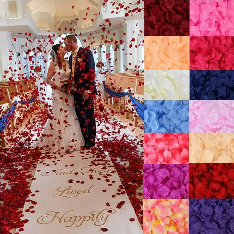 Artificial Rose Petals 1000Pcs For Valentines Day Wedding Party Decoration