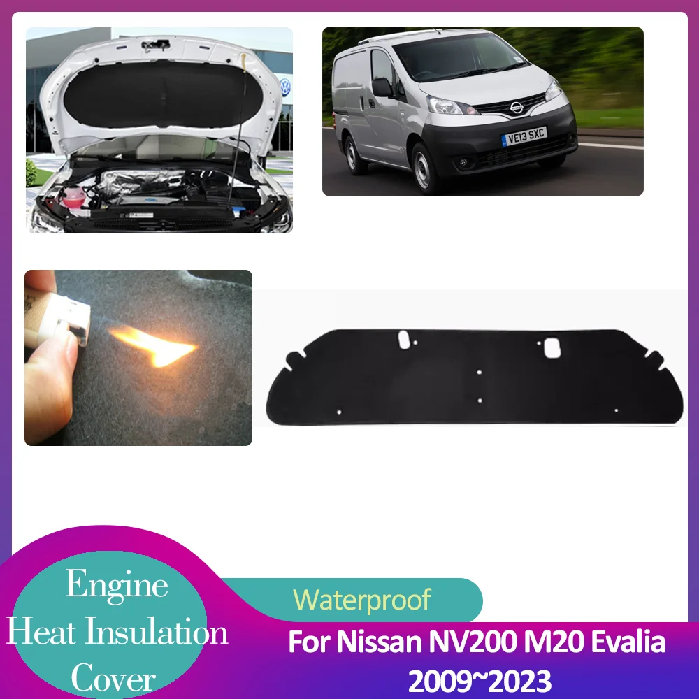 

For Nissan NV200 M20 Evalia 2009~2023 2010 Car Hood Engine Insulation Pad Soundproof Heat Cotton Liner Thermal Mat Accessories
