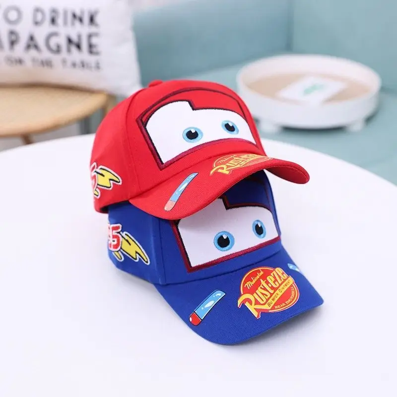 Disney Lightning McQueen Animation Cartoon Thin Children's Hat Creative Kawaii Peaked Cap Cute Sun Protection Hat Baseball Cap images - 6