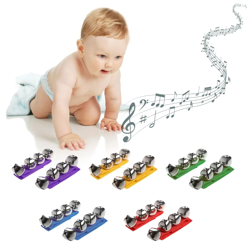 

1Pair Wrist Ankle Bracelet Handbell Percussion Musical Kid Dropship