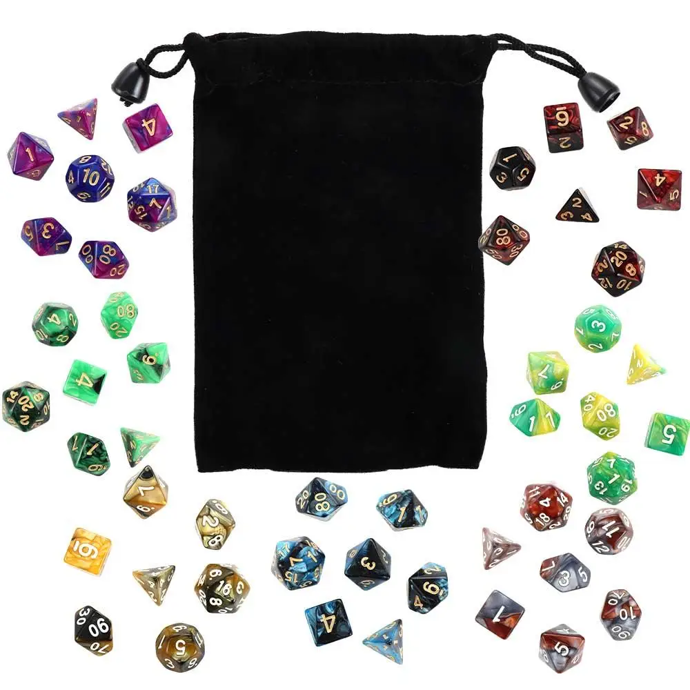 

Акриловые Настольные игры D % D12 D20, настольные игры, настольные игры, детская игра, многогранные кости, Двойные Цвета костей