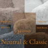 Sofa Style Furry Pet Bed - Rectangular Plush Dog Cat Bed in Warm Earthy Colours, Soft Cozy Sleeping Cushion Mat for Kennel Sofa 5