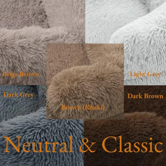 Sofa Style Furry Pet Bed - Rectangular Plush Dog Cat Bed in Warm Earthy Colours, Soft Cozy Sleeping Cushion Mat for Kennel Sofa 5