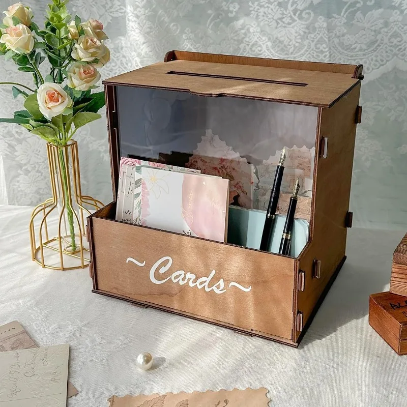 Rustikale Quadratische Hochzeitskartenbox Aus Holz Für Partys_voghion.com