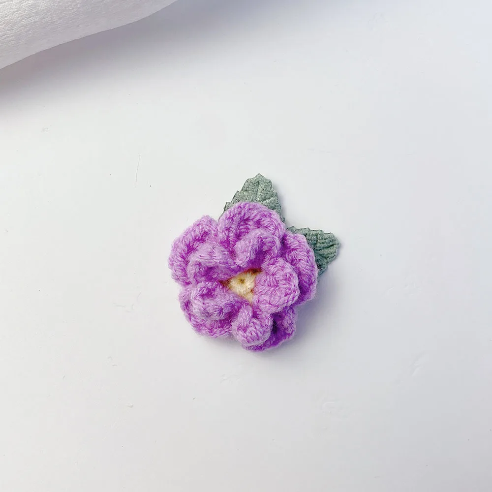 멀티 컬러 크로 셰 뜨개질 장미, DIY 브로치 나비 넥타이 헤어 액세서리 의류 모자 신발 장식 재료 공예 용품 봉제