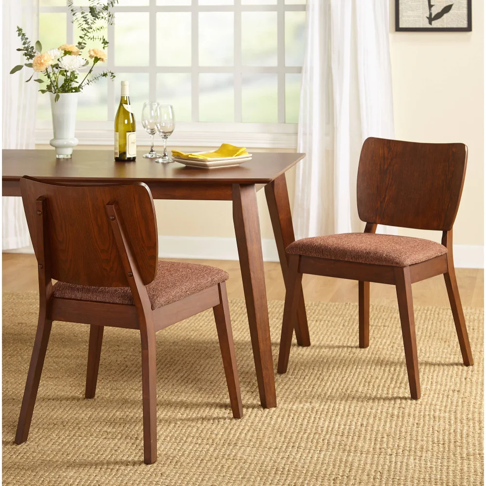 Dining Chair, Set Of 2, Dark Walnut