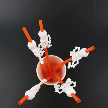 5PCS Halloween Cartoon Skull Pumpkin Straws Halloween Holiday Bar Party Decor Home Party Halloween Decoration 2