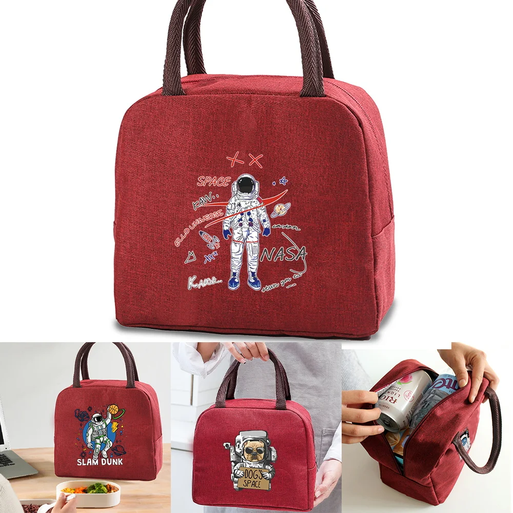 

Bento box insulated bag Travel Portable bags Women Food Thermal Canvas cases Picnic dinner Cooler Handbags