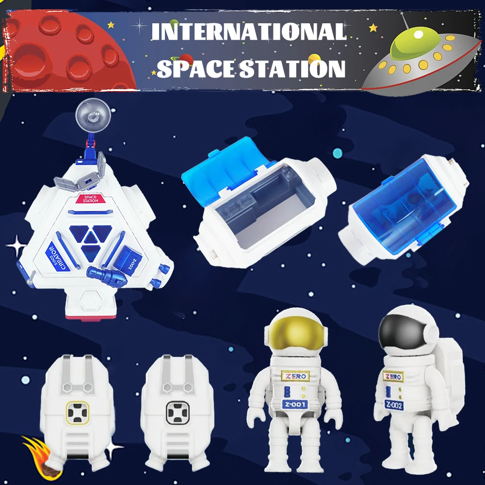 Deluxe Space Playset Toy Shuttle Station Space Capsule With