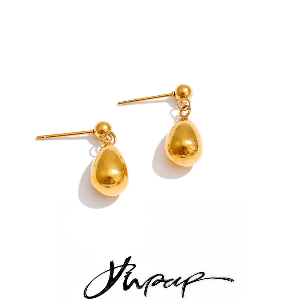 Yhpup Earrings Stainless Steel PVD Plated
