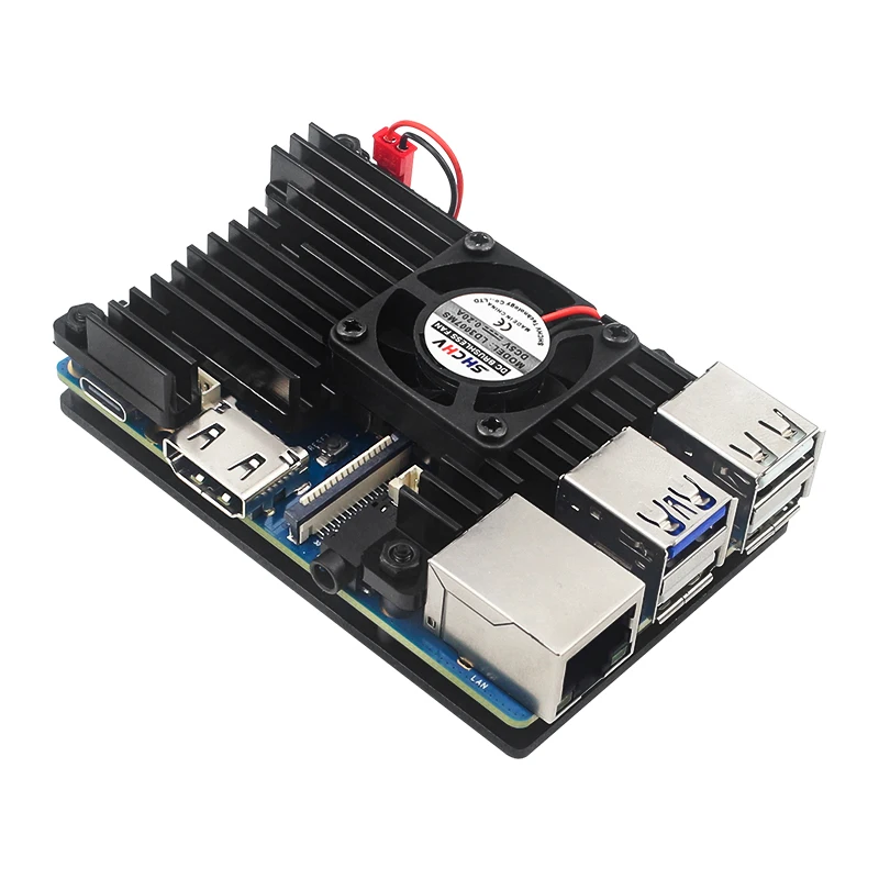 Orange Pi 3B Aluminum Alloy Case with Cooling Fan Active Passive Heat Dissipatio