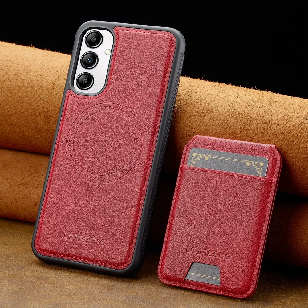 Premium 2-in-1 Leather MagSafe Phone Case with Card Holder & Magnetic Closure