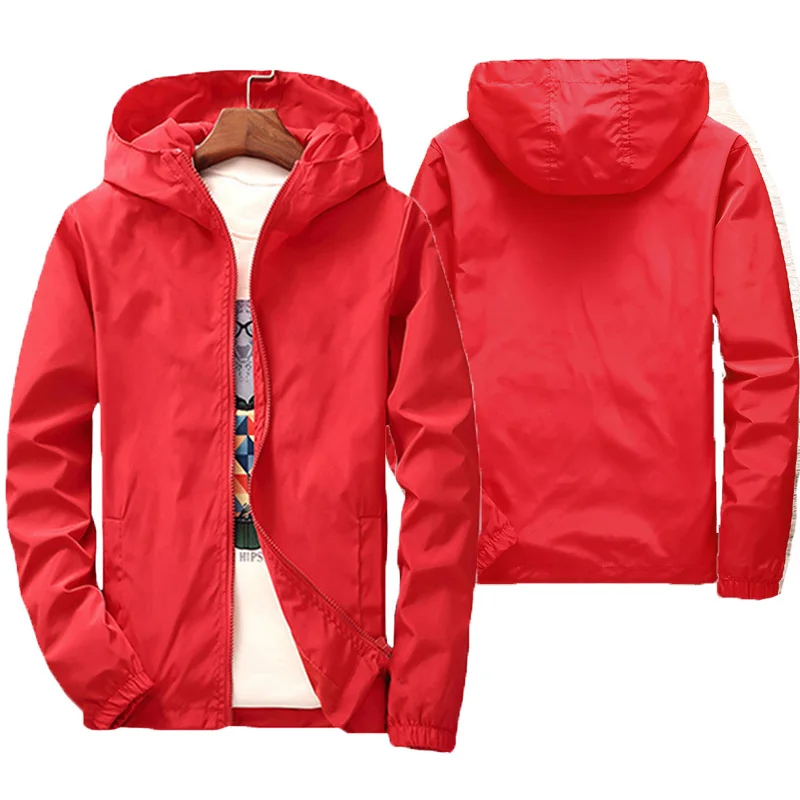 Chaqueta de piloto para hombre y mujer, cortavitos informal con cremallera, fina, con capucha, primavera y verano, 2023