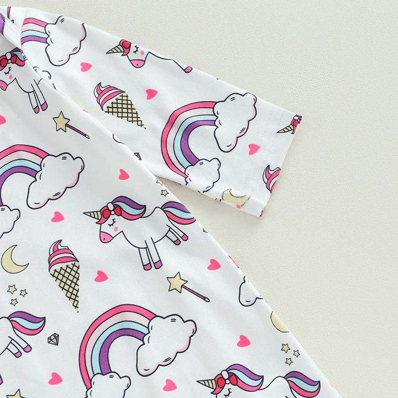 Description Picture 6 of itemBaby Newborn Sleeper Gown Cute Cartoon Print Long Sleeve Nightgown with Headband for Girls