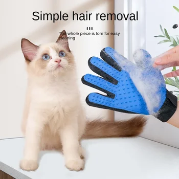 Pet Grooming Gloves Cat Dog Pet Brush Glove Cat Dog Hair Remover Brush Dog Deshedding Cleaning Massage Gloves Pet Hair Brush