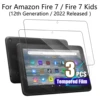 Screen Protector for Amazon Fire 7 2022/Fire 7 Kids 2022 (12th Generation,7 inch) Tempered Glass Anti-Scratch HD 9H Hardness 1
