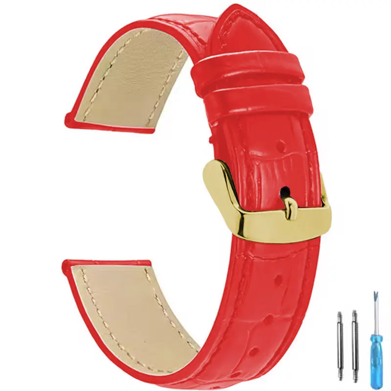Premium Universal Leather Watch Strap for Men and Women - Elegant Replacement Watchband