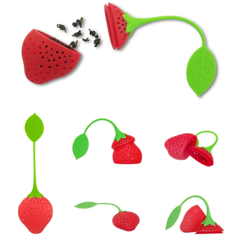 Tea Infuser Strawberry Design Loose Tea Leaf Strainer Herbal Spice Filter Diffuser Creative Bar Tools Kitchen Accessori