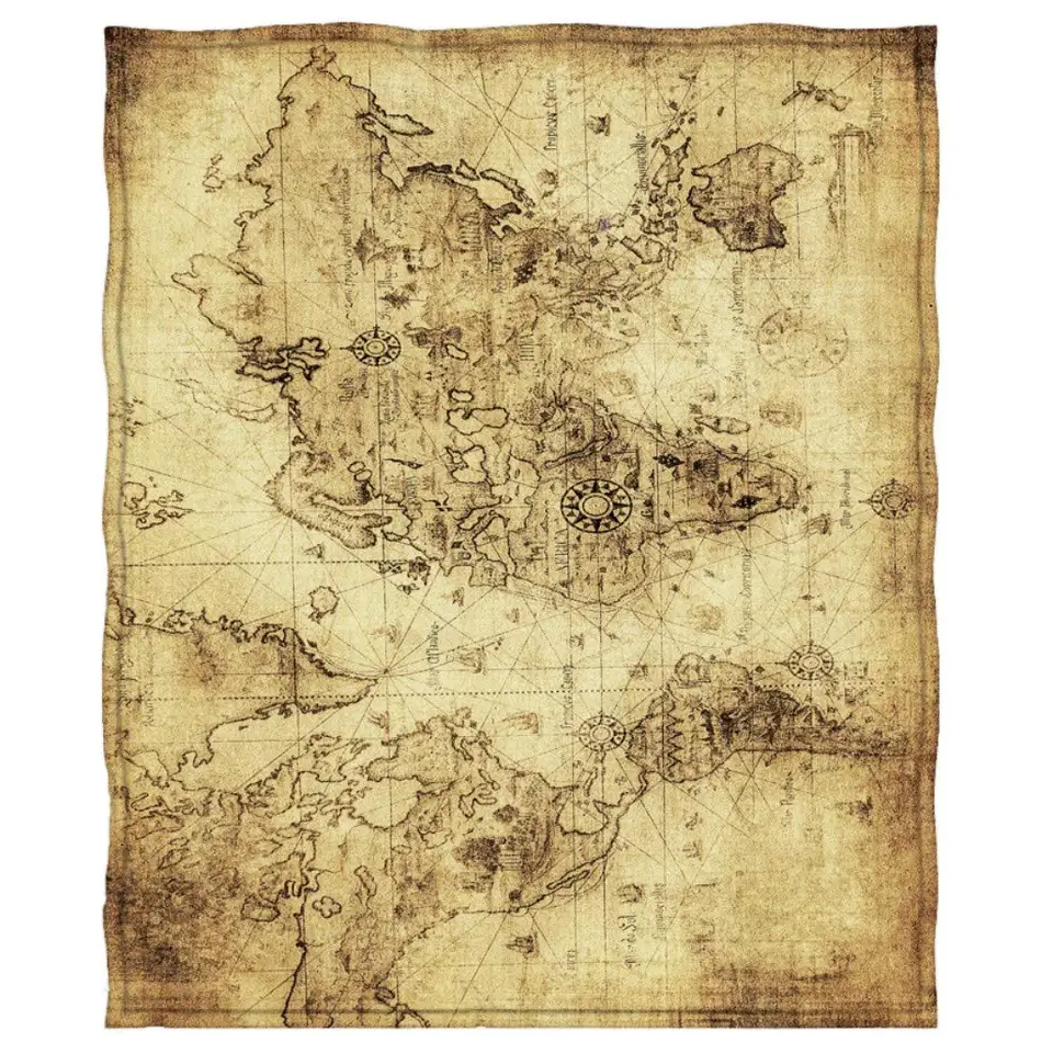 Flanel Sherpa deken, Middle Earth Map Super Soft Bed Blanket