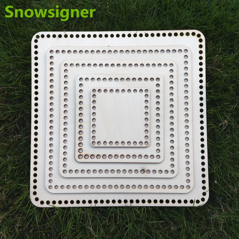 Set 5 Basí In Legno Per Uncinetto - 10/15/20/25/30 Cm | Per Realizzare Cestini E Borse Fai Da Te - Foto 7