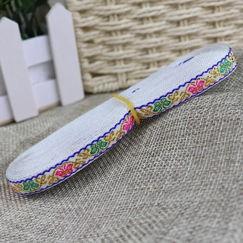 1cm Jacquard Ribbon Woven Webbing Tape 7 Yards Ethnic Trim Embroidered Lace DIY Garment Curtain Sewing Accessories Farbic ribbon decoration ribbon supplies sewing ribbon webbing craft supplies lace trim ribbon fabric craft supplies