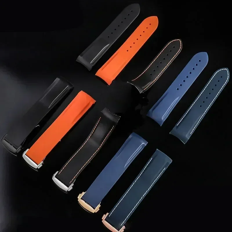 

Rubber Watch Strap 19mm 20mm 21mm 22mm for Seamaster 300 AT150 Speedmaster Planet Ocean Silicone Strap Bracelet Accessories