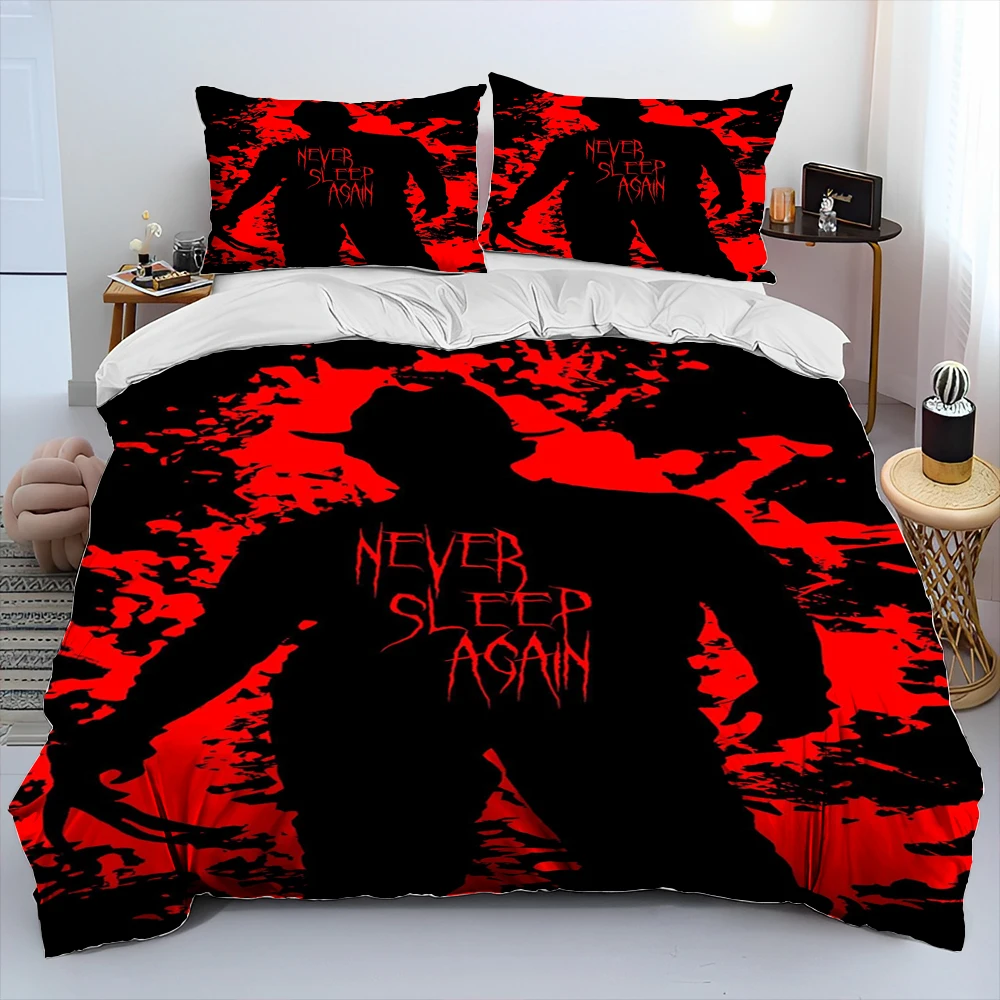 Horror Movie Character Chucky Saw Comforter Bedding Set,Duvet Cover Bed Set Quilt Cover Pillowcase,King Queen Size Bedding Set 5