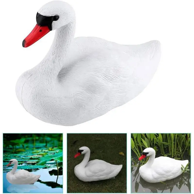 

Floating Swann Pool Pond Decoy Floating Fake Swann Gose Garden Decoration Swann Duck Figurine Life-like Swann Park Decoy Statue