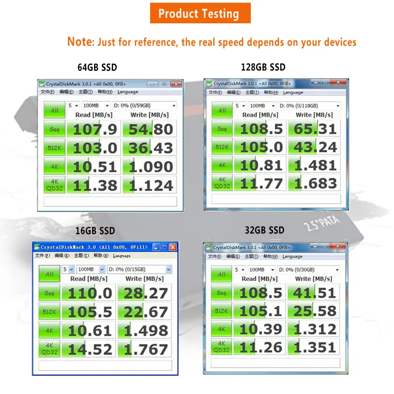 2.5 inch PATA 44pin IDE hd ssd 16GB 32GB 64GB 128GB 4C TLC Solid State Disk Flash Hard Drive IDE for Notebook Desktop