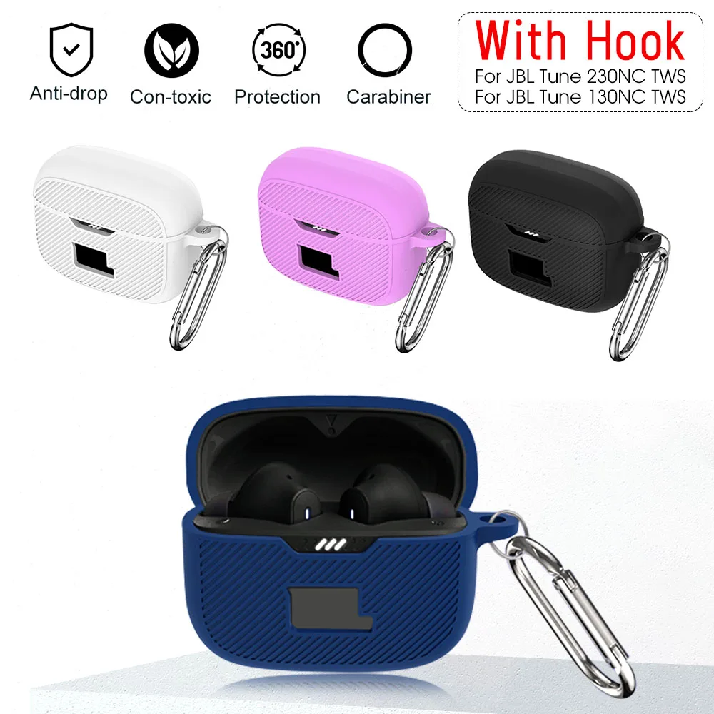 Silicone Cover for JBL Tune 230NC TWS Portable Headphone Holder Case