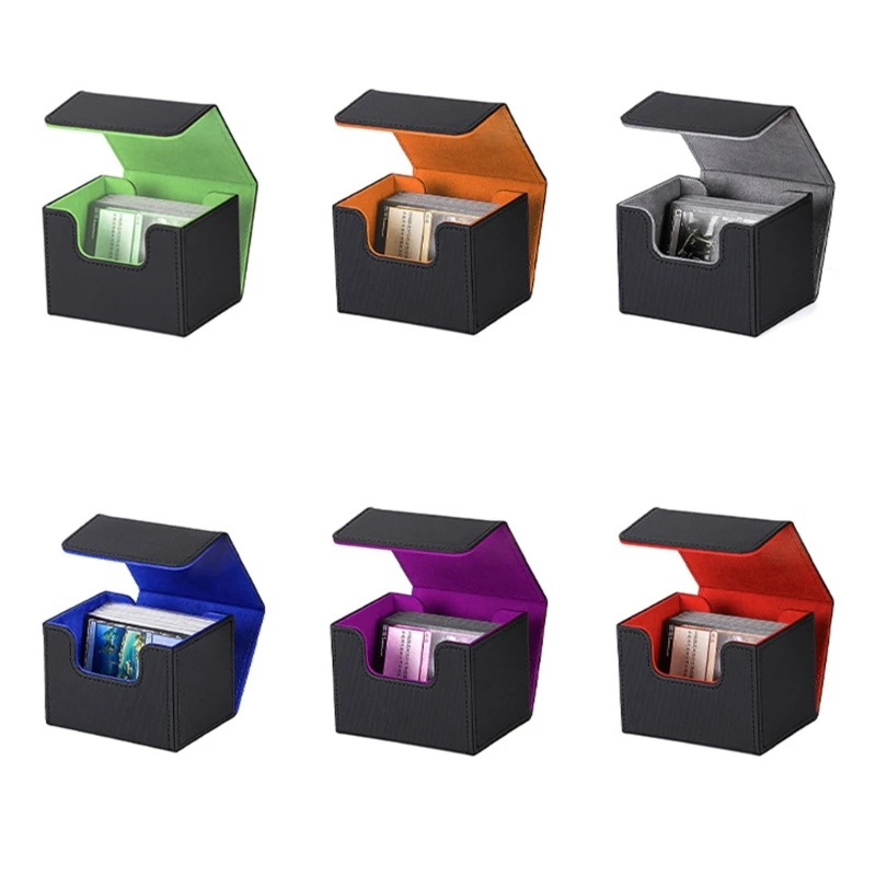 

77HC Trading Card Deck Box Game Card Collector PU Gathering Card Toy Container