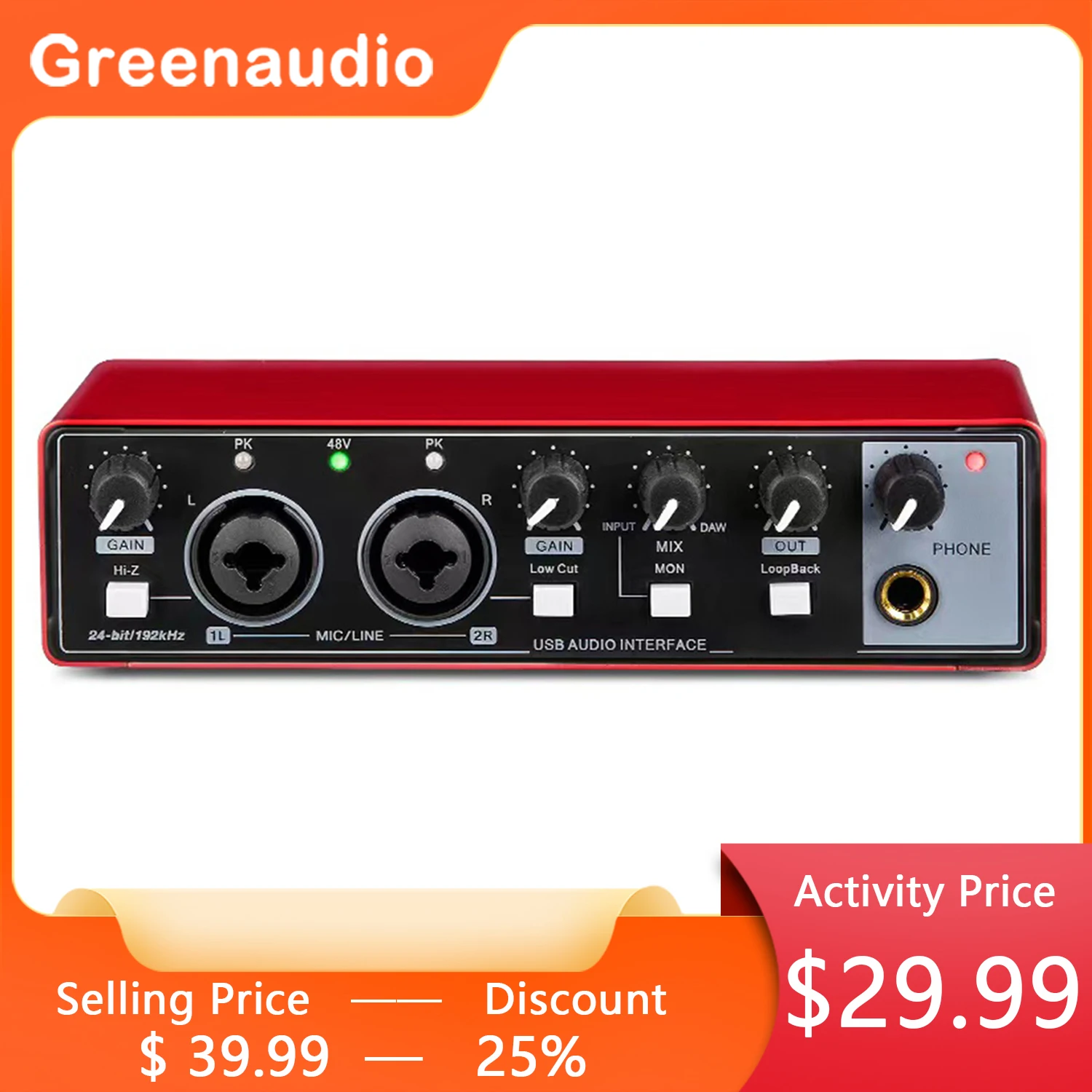 GAX MD22 interface de áudio gravação ao vivo equipamentos de dublagem