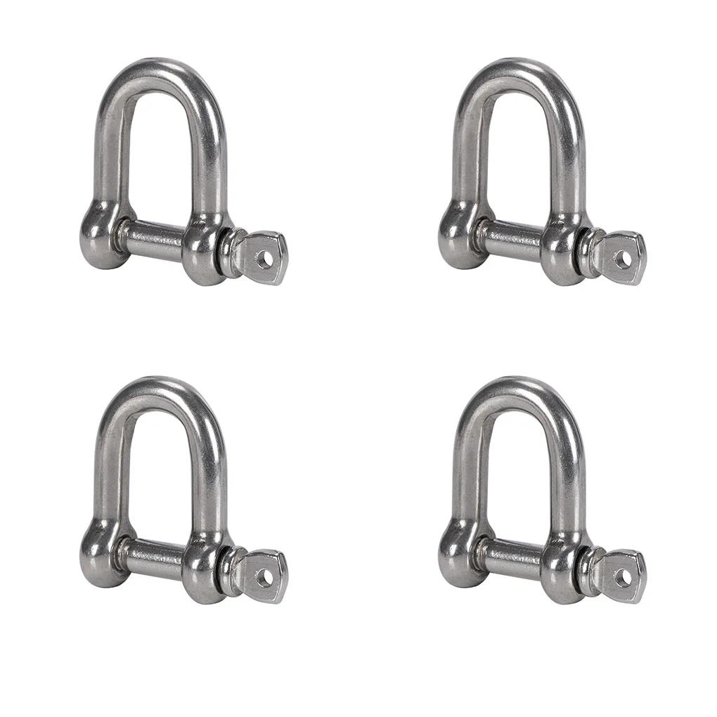 

4x Silver Winch Buckle With Stainless Steel Construction - Rustproof Load-bearing And Compact Size Shockproof D Ring