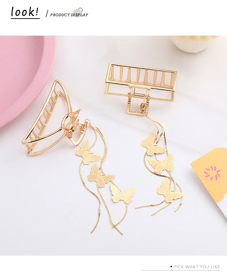 Mädchen Mode Legierung Haar Krallen Haar Klemmen Schmetterling Anhänger Haarnadeln Grips Koreanische Barrettes Krabben Für Frauen Haar Zubehör – Detail 10