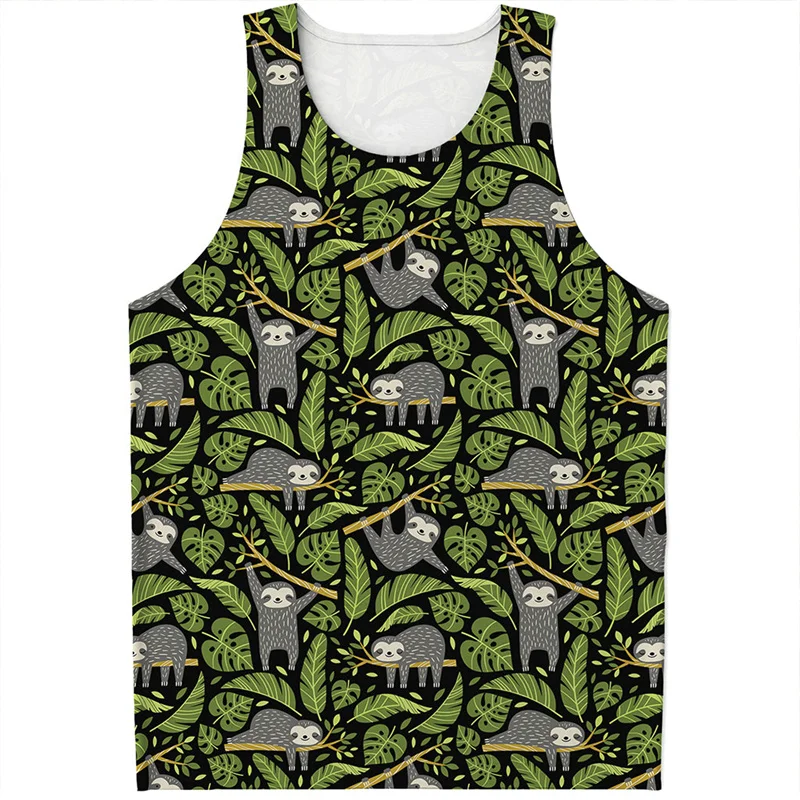 

Cute Sloth 3D Printed Animal Tank Top For Men Kids Summer Casual Sleeveless Shirts Fashion Streetwear Tops Oversized Tee Shirt