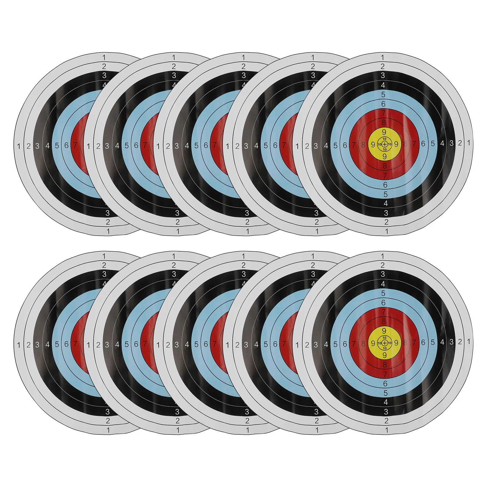 

Master Your Archery Technique with These 10 Bright Yellow Target Papers Ideal for Visually Impaired Individuals