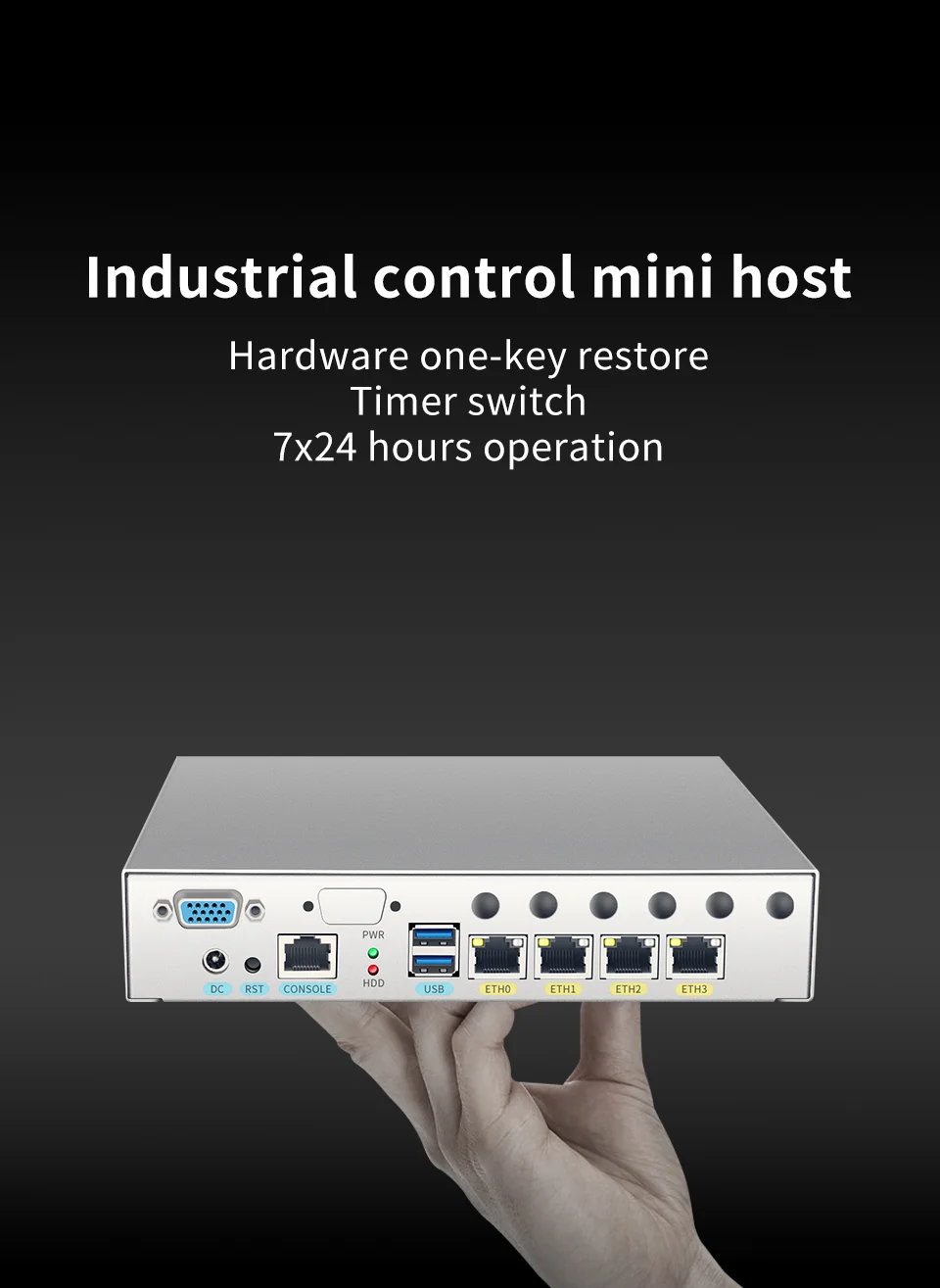 Mini PC Firewall Router with 4 LAN Ports, Intel Celeron J4125, USB3.0, Ngff SIM Slot - VPN Ready, OEM/ODM Logo Laser Print Description Image.This Product Can Be Found With The Tag Names Barebone Mini PC, Computer Office, Fanless soft router
