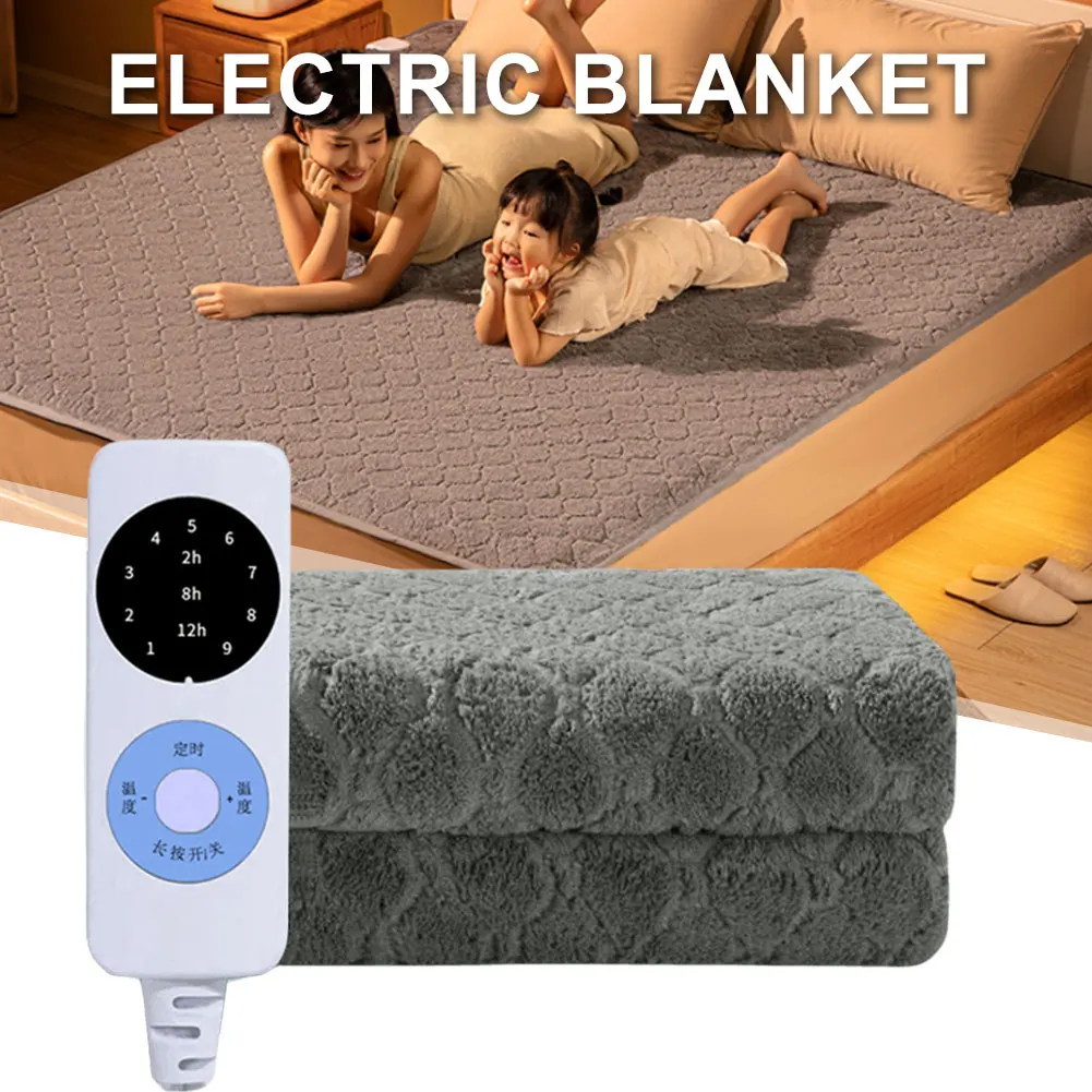 Plush Electric Blanket 1.5x0.7m Single Person Electric Heated Blanket Winter Body Warmer Self Heating Carpet for Home Office