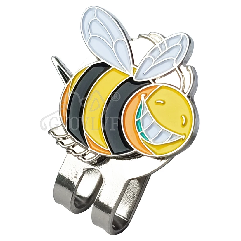 1pc Golf Marker Cute honeybee Mark Golf Ball Position Smiling Ball Mark With Magnetic Cap Clip Accessories