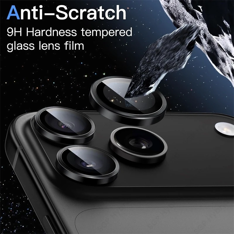 i17 ProMax Metal Ring Camera Glass For Apple iPhone17 iPhone 17 Pro Max Alloy Lens Film i Phone Air iFone iHone 17Pro 17ProMax 3