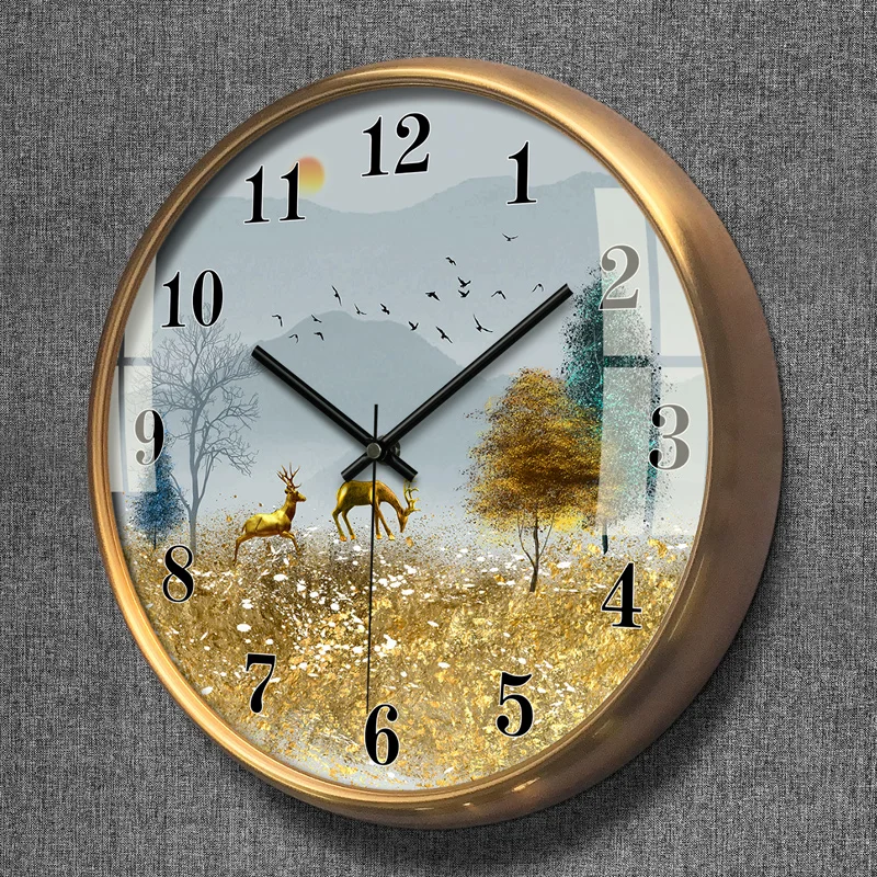 Large Wall Clock Vintage Solid Wood Retro Silent Color:P;Sheet Size:15 INCHES (38CM)