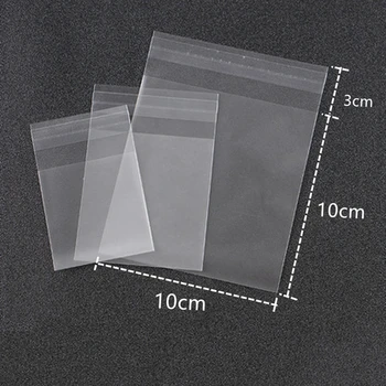 Sac à bonbons en cellophane translucide PE, 100 pièces, sac cadeau auto-adhésif pour biscuits et bonbons blancs pour mariages, fêtes d'anniversaire, pâtisserie 1