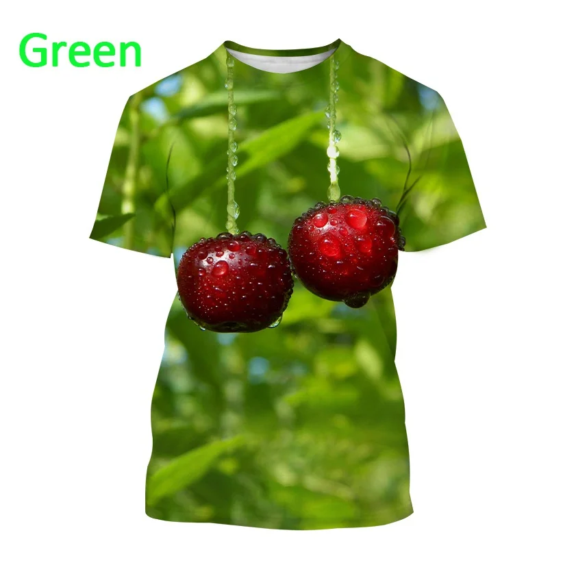 Camiseta Informal Con Estampado De Cerezas Para Niños