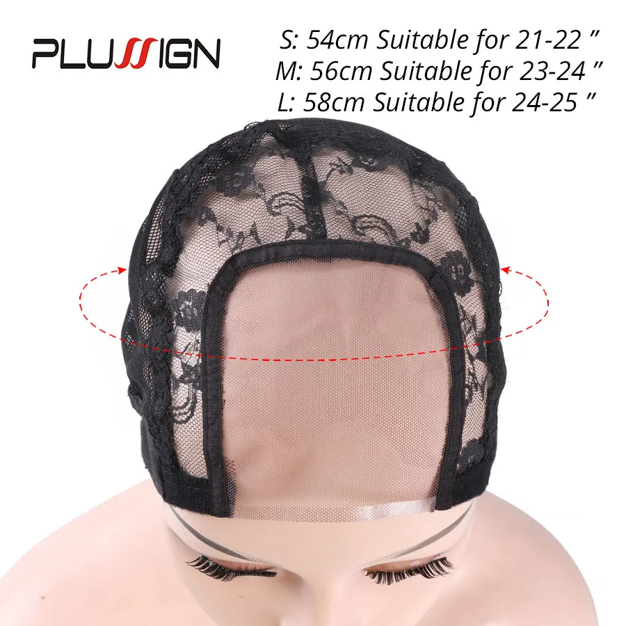 U Part Lace Wig Cap For Making Wigs Mesh Dome Cap Swiss Lace Weave Ventilated Wig Wigs Making Material Base Hairnet wig caps