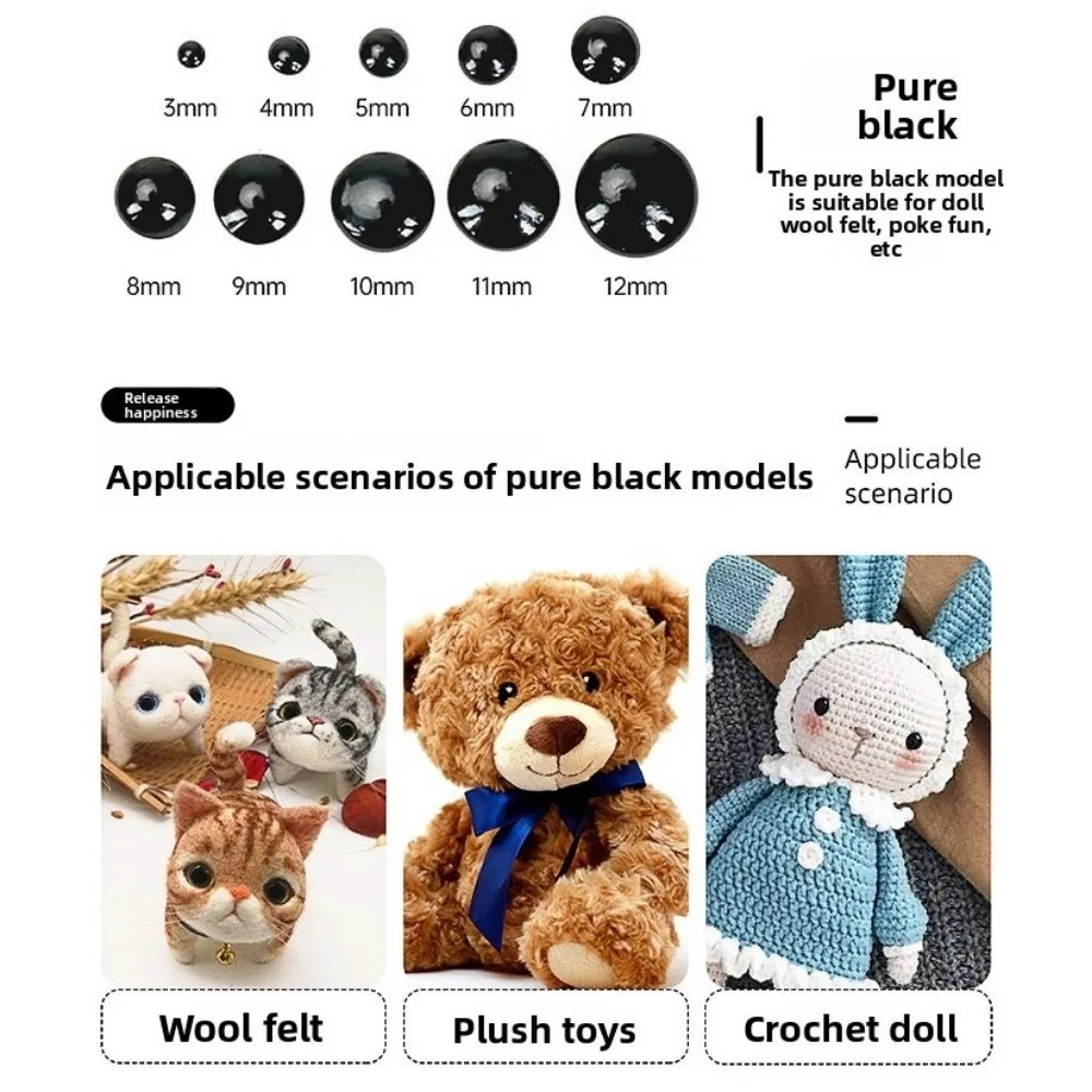 100PCS Creative 3-12mm Dolls Glass Eyes Glass Needle Felting Eyes DIY Accessories Safety Eye