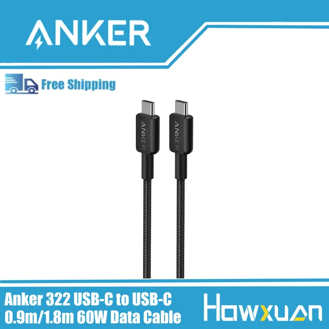 Anker Powerline+III 3ft Black 60W USB-A to USB-C Charging Cable